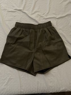 Green Leather Shorts