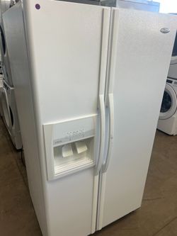Whirlpool white side by side refrigerator -free delivery