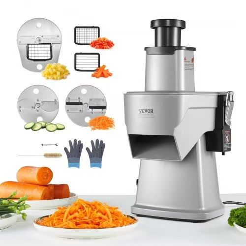 Electric Vegetable Slicer, 4 in 1 Multifunctional Food Cutter, 200W Vegetable Chopper for Slicing Shredding Dicing and Slitting, with Cut-Resistant Gl