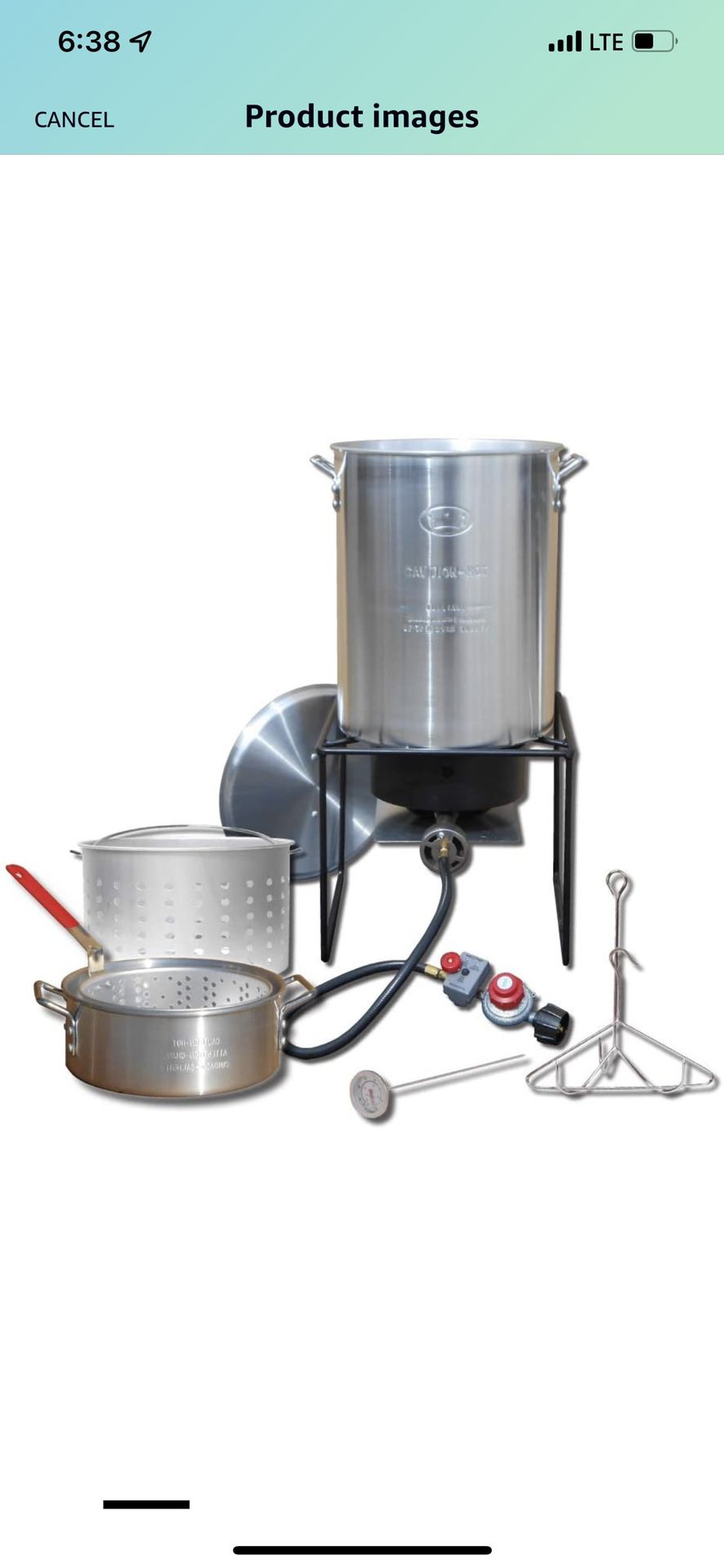 Turkey Fryer Outdoor Fry Boil Package with 2 Pots, Silver, one Size