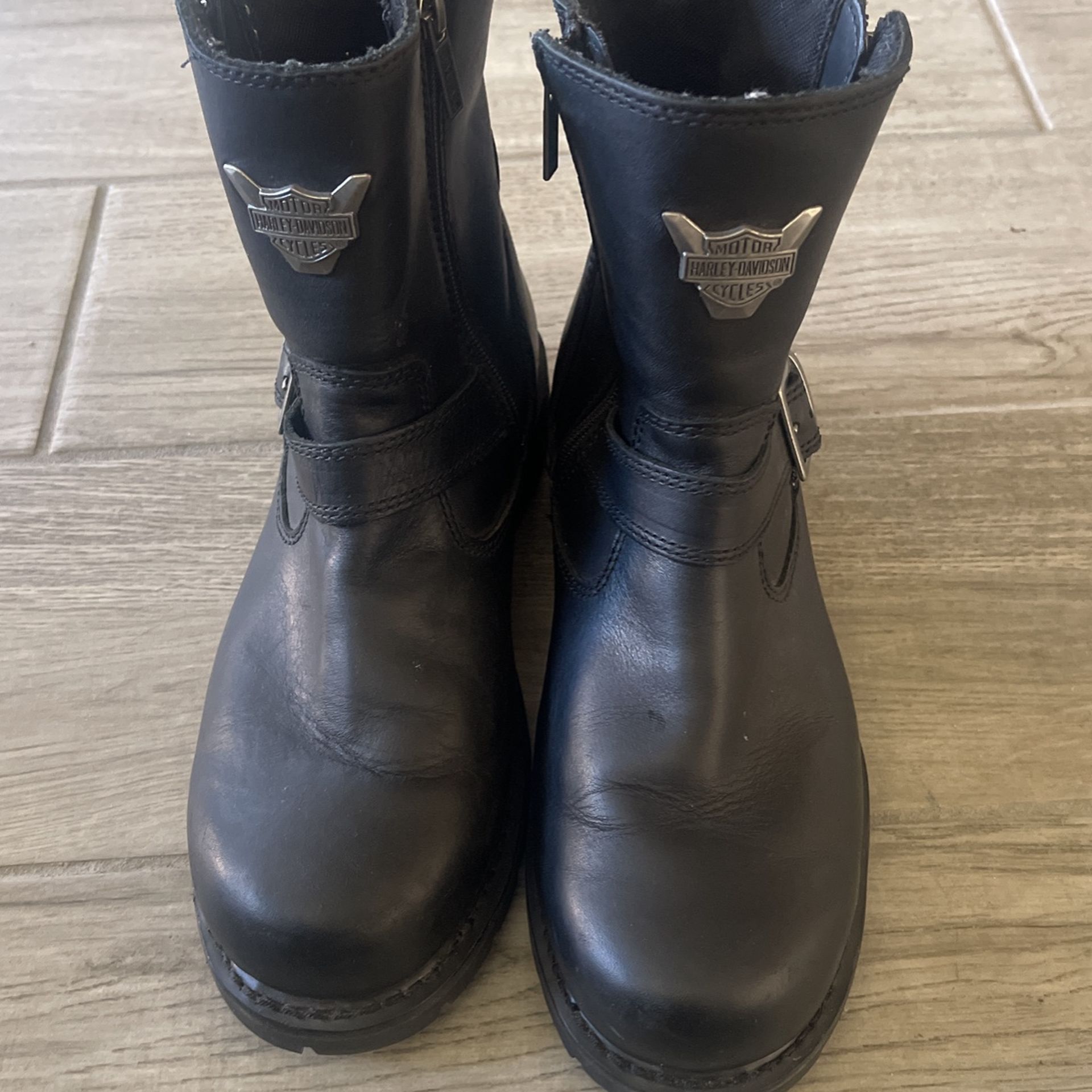 HARLEY DAVIDSON FOOTWEAR Men's Scout Black Leather Motorcycle Boots Size 10