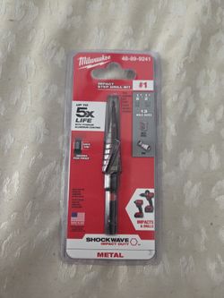 
Milwaukee SHOCKWAVE 1/8 in. - 1/2 in. #1 Impact-Rated Titanium Step Drill Bit (13-Steps)