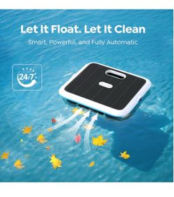 Pleco SK02 Solar Powered Robotic Pool Skimmer, Obsidian Ivory APP Support, 24/7 Cleaning,Dual Charging Modes,Upgraded Large Capacity, Smart Obstacle A