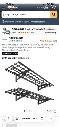 Fleximounts 2-Pack Wall Mounted Garage Shelves