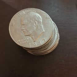 Nine Eisenhower One Dollar Coin