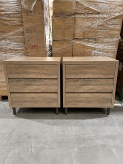 Set of 2, gray 3drawer dresser