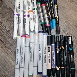 Large Lot Of Artist Markers Copic And More Art Craft Supply