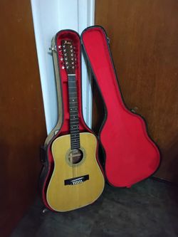 Fender 12-String Acoustic Guitar with Hard Worn Case. Needs