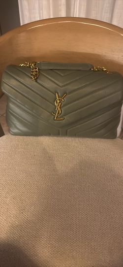 YSL Olive Green Quilted Chain Shoulder Bag – Designer Inspired Luxury Style