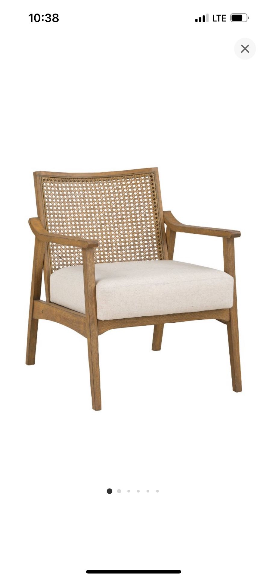 Cane And Wood Accent Chair 