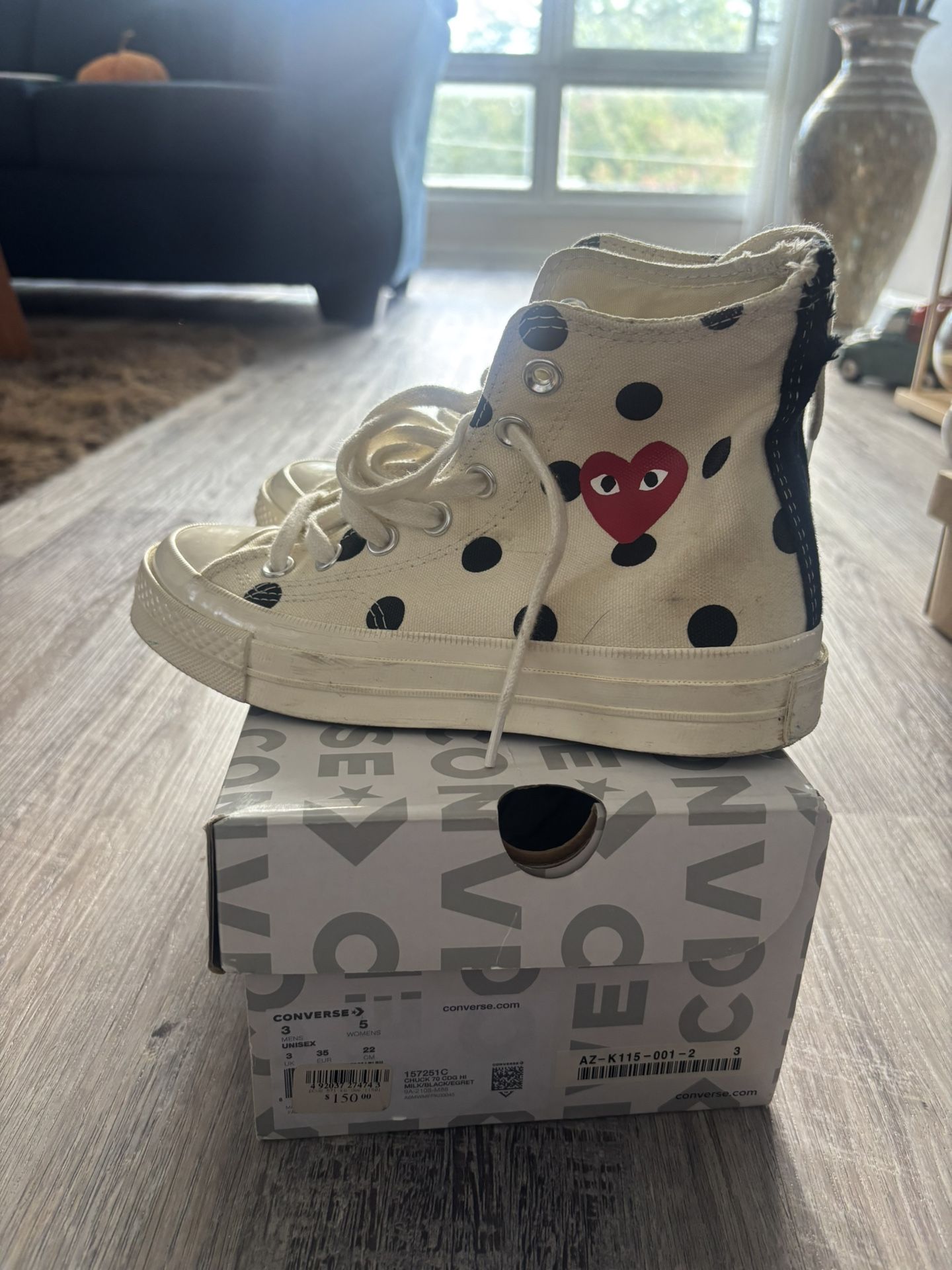 Size 3 Comme Des Garçons Converse 