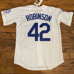 $60 White Los Angeles Dodgers Jackie Robinson Mitchell and Ness Jersey