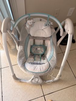 Ingenuity Baby Swing – Gray & Teal with Toys