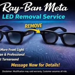 LED Recording Light Removal Meta Glasses