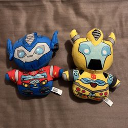 Plush Lot Transformers Rescue Bots Academy  Toy Factory  Bumblebee Optimus Prime