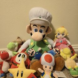 Lot Of 12 Super Mario Plushies New