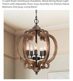 Farmhouse chandelier 5 light rustic light fixture new
