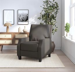 Pushback Recline r Chai r for Living Room, Charcoal Microfiber