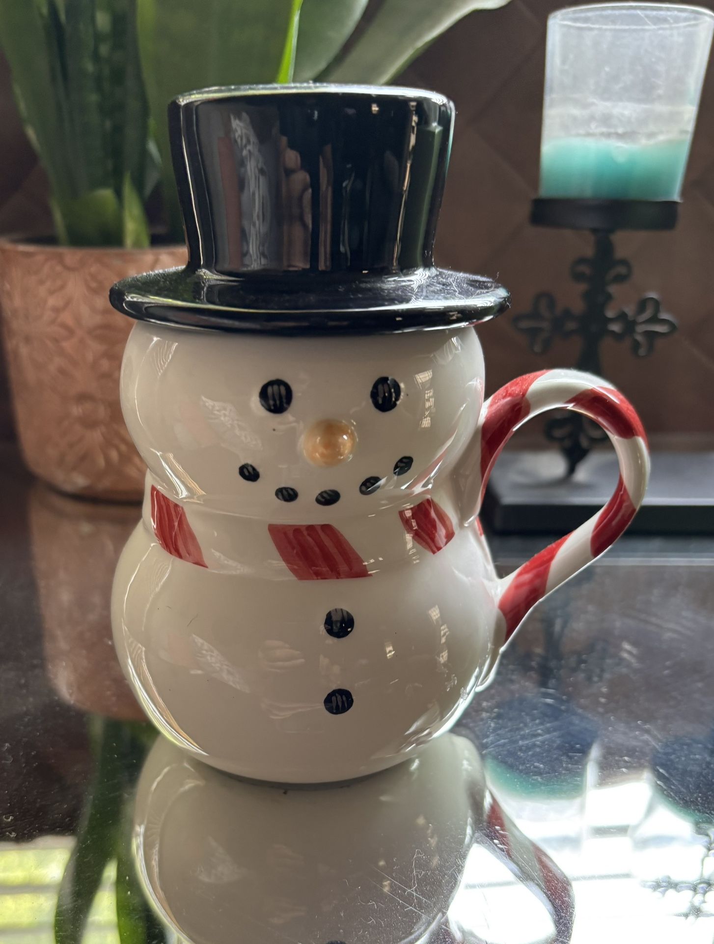 Snowman Tea Coffee Lidded Cup by Williams Sonoma