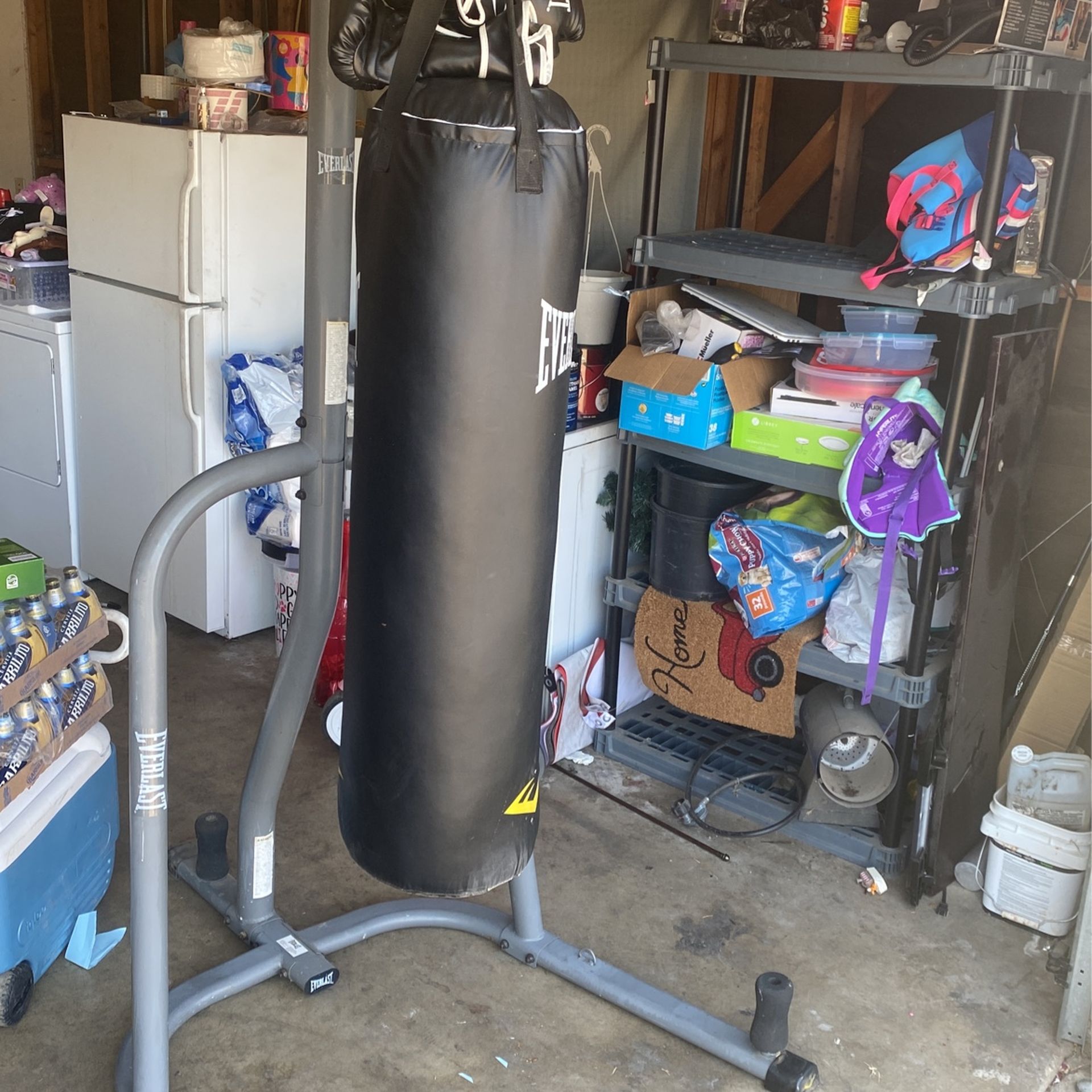 Punching Bag With Stand And New Gloves