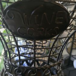 Hot Air Balloon Cork Cage in black metal