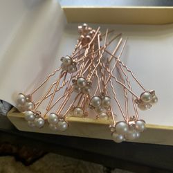Pearl Rose Gold Hair Pieces Special Event