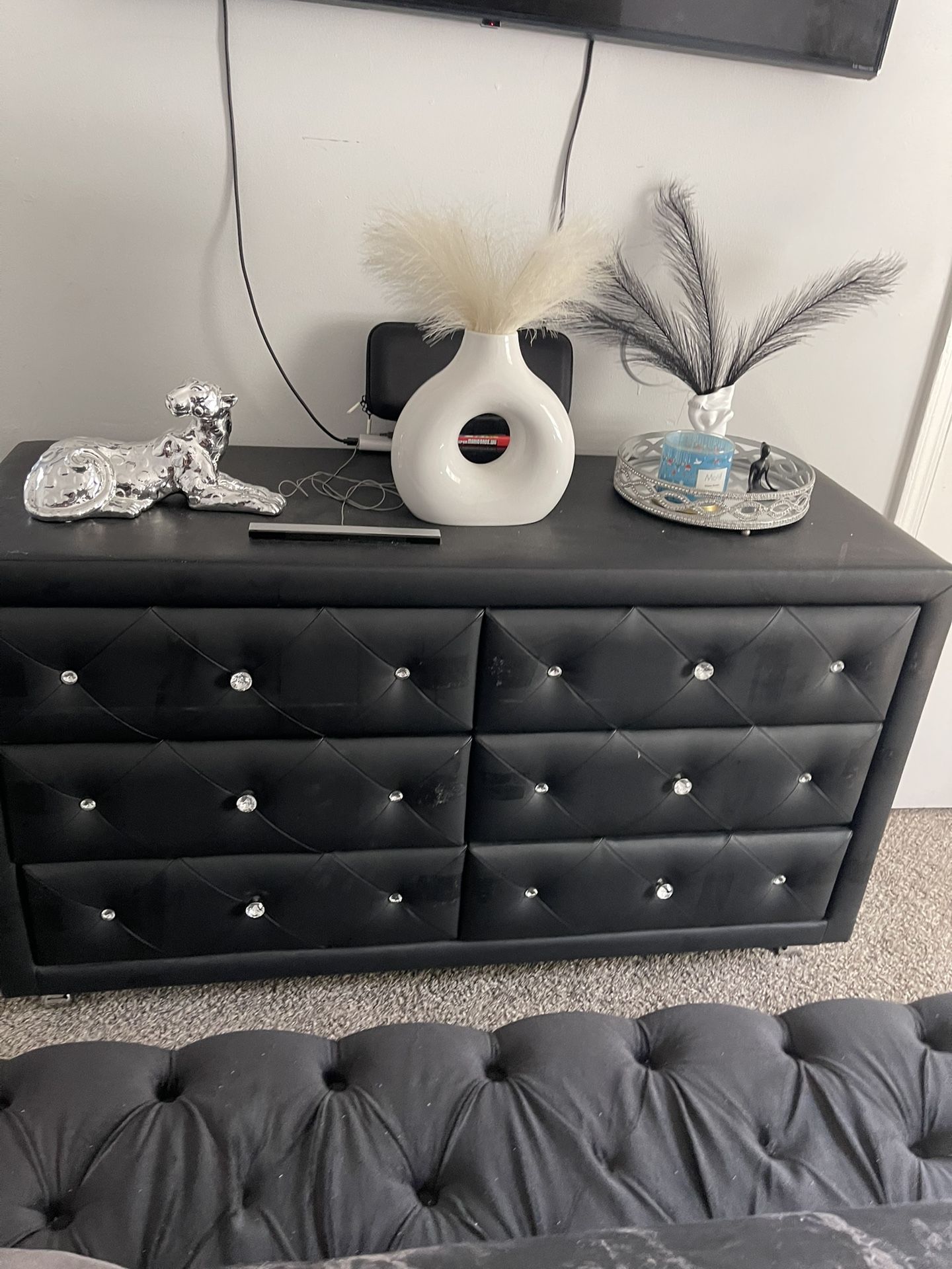 Black Tufted Dresser