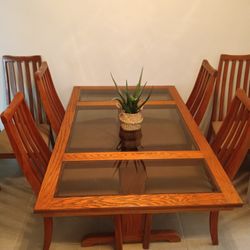Contemporary Dining Table Chairs Hutch Vintage