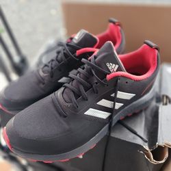 ADIDAS MEN'S RUNFALCON 2.0 RUNNING SHOES BLACK RED SIZE 9.5
