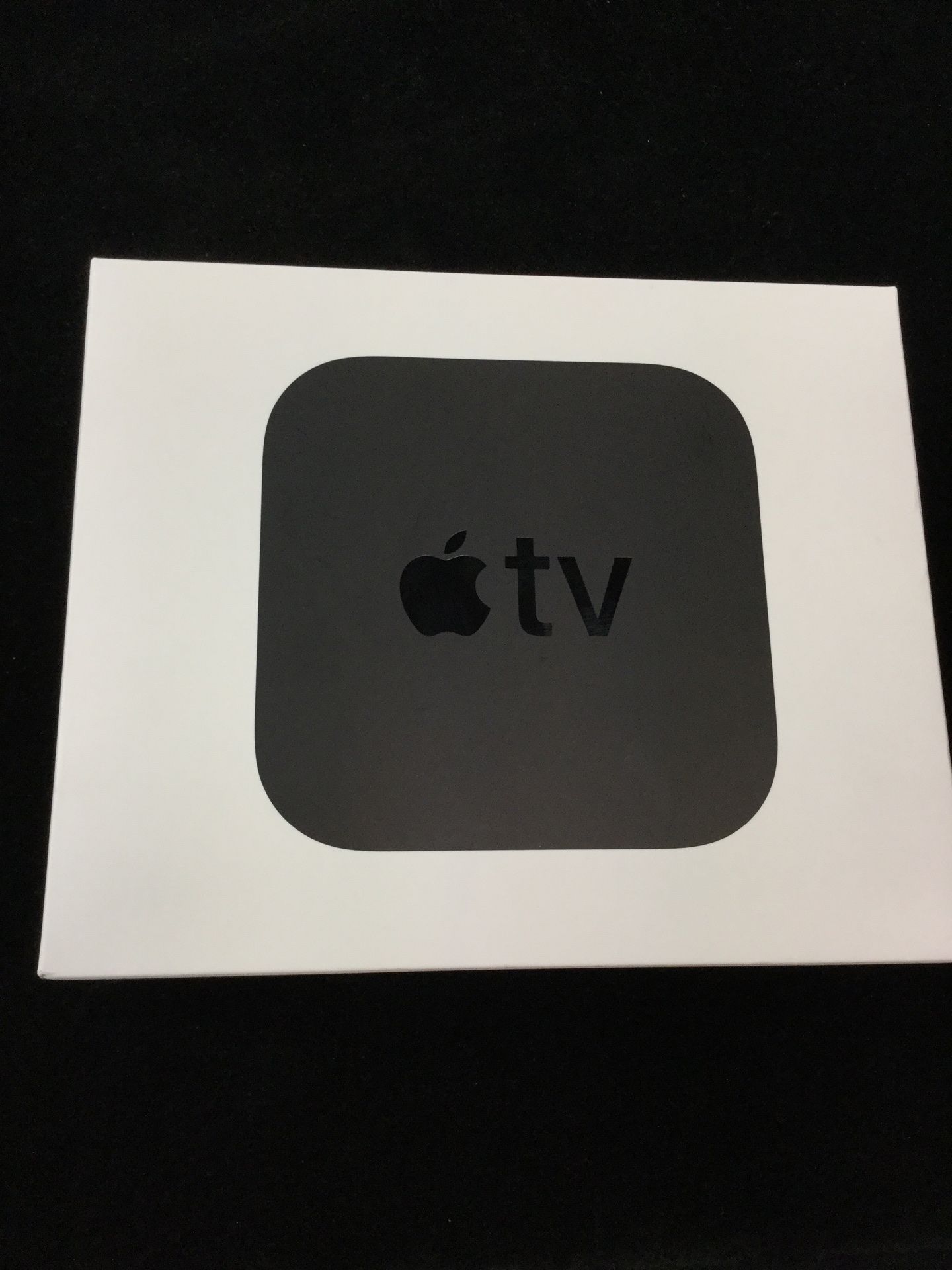 Black Apple TV 4K 5th Generation (with box, remote and accessories).