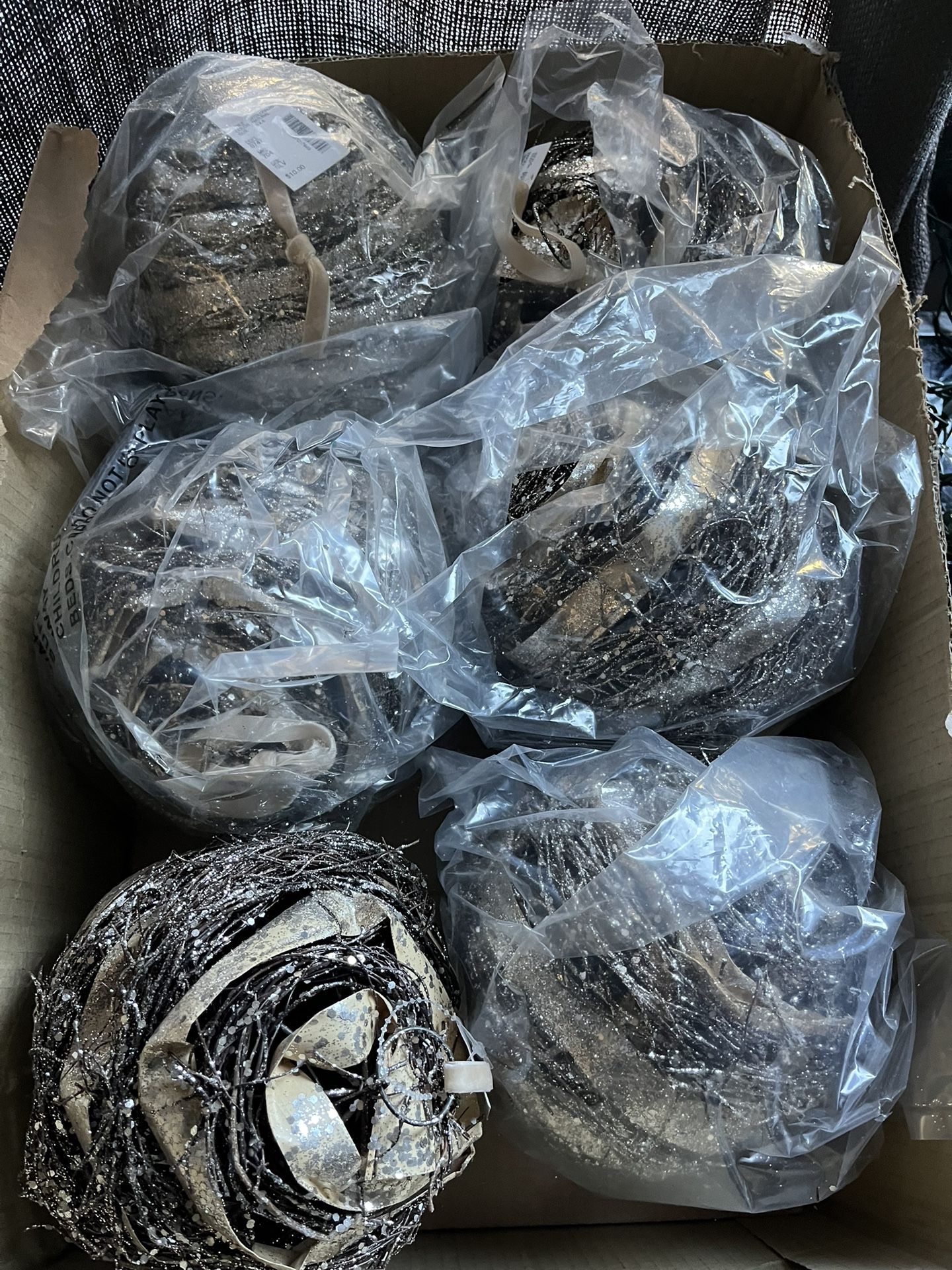 Large Ornaments With Glitter