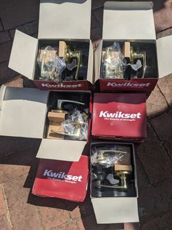 Quickie Set Door Handles Polish Brass