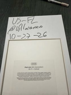 iPad 6gen mini 64GB Cellular unlocked. Open box