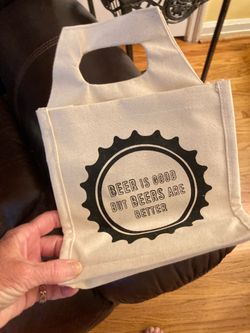Canvas Beer Carrier Tote Bag