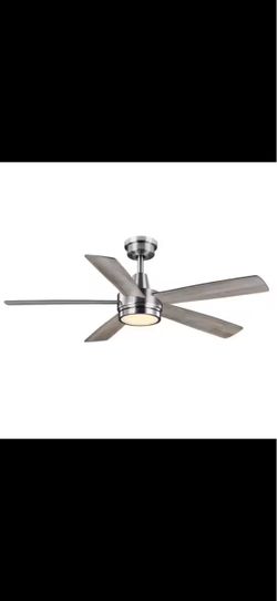 Hampton Bay 54 inch Brushed Nickel Ceiling Fan with Light