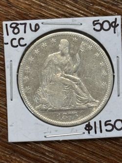 1876-CC Carson City Seated Liberty Half Dollar