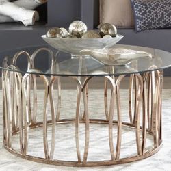 Round Glass Top Coffee Table 