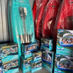 Kayaks ~ NEW Inflatable Lake Pool River Tubes ~ Camping Table ~ Inflatable Boat ~ Canopy Islands ~ Coolers