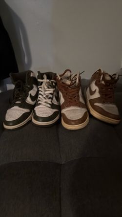 Two Pairs Nike Dunk High-Top Sneakers