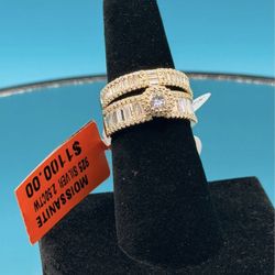 #- 125 Gorgeous & Unique Moissanite Wedding Ring Set Size 7