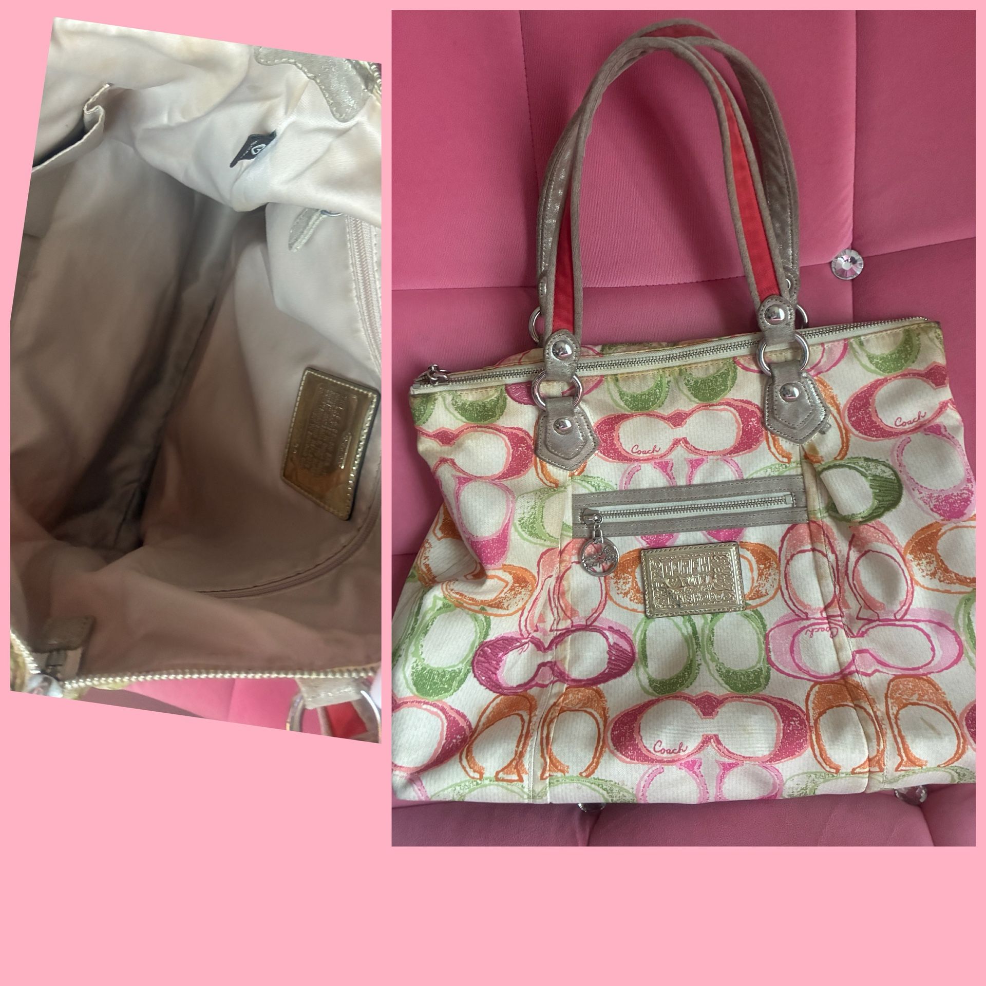 Authentic colorful coach purse like new condition $35