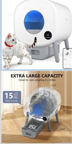 Cumrige Automatic Litter Box,Safety Sensor,App Control