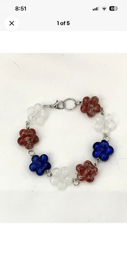 4th Of July Bracelet And Earrings