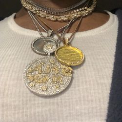 Self Made Chain, Sex Pendant, Infinite Loop, Custom Photo Chain - Square Necklace - Tennis Chain