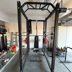 Squat Rack With Plates Bars And Accessories 