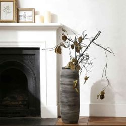 Large Tall Ribbed Floor Vase