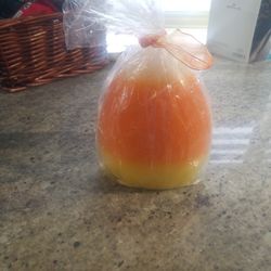 Candy corn candle