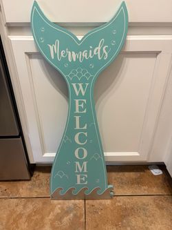 Mermaid Tail Welcome Sign Decor