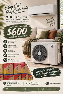 Mini splits. 🔥 Installation available.