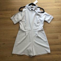 Alter Cold ShoulderHigh Neckline Playsuit